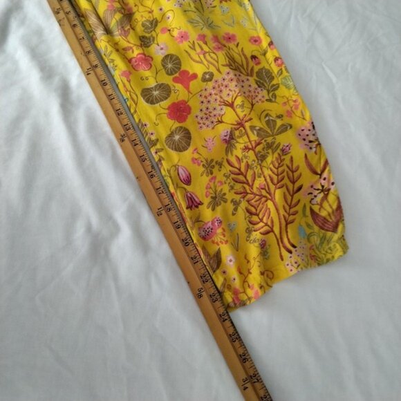 Womens Medium Floral Art to Wear Wide Leg Crop Gaucho Pants Boho Lagenlook - Picture 6 of 8